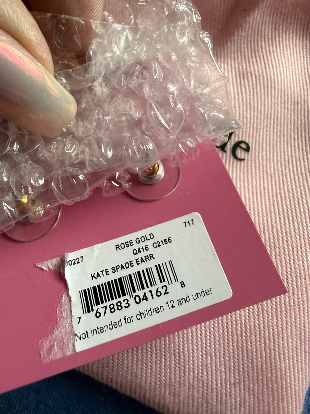 kate spade Pink Multi Glitter Cube Stud Earrings - Picture 4 of 4